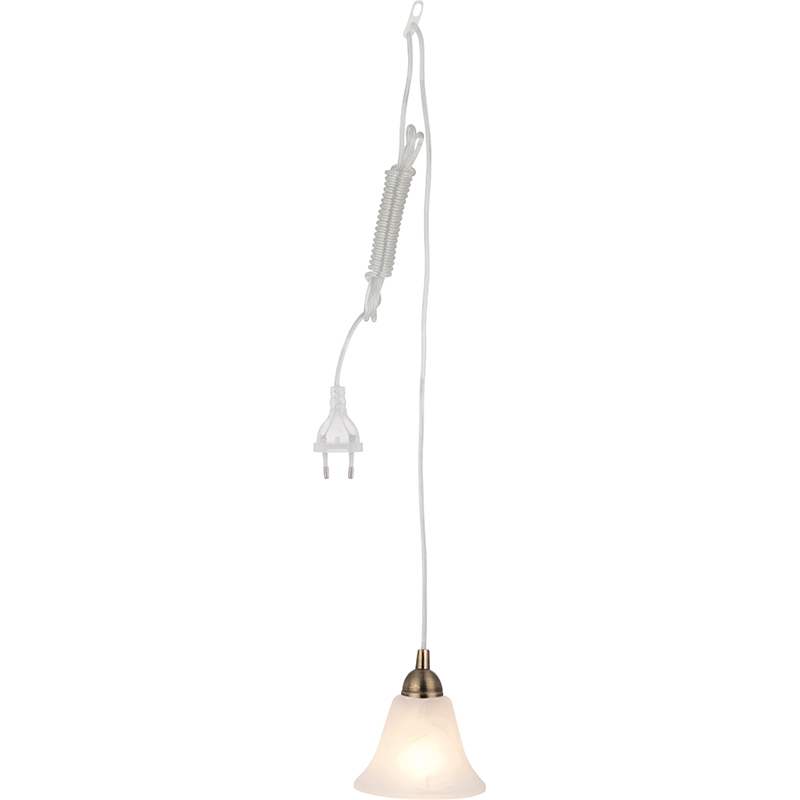 Design classique simple de la suspension en verre blanc alabaster E14