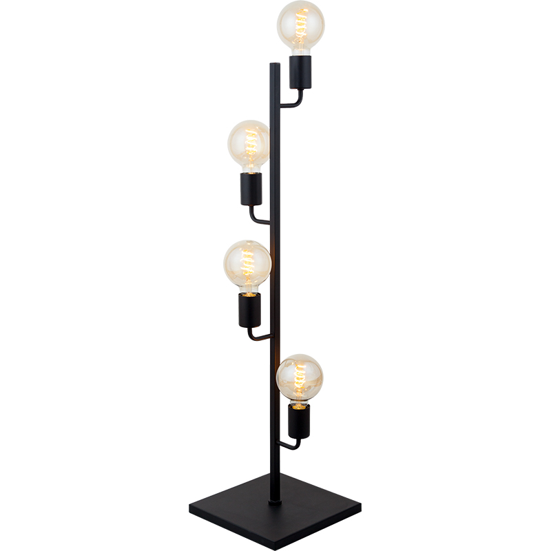 Design Industriel Moderne Ponçage Lumière Ajuster Arbre Lampadaire 4lys E27 Dim