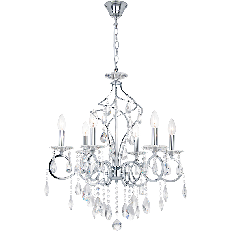 Lustre Classique Design Cristal Pendentif Lumière Cristal Clair K5 E14