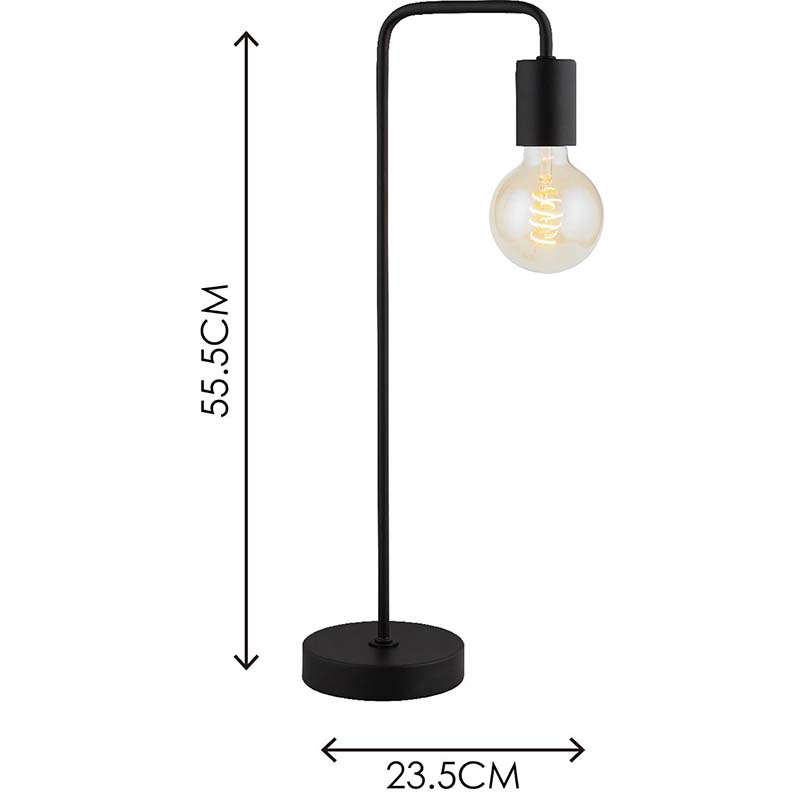 Lampe de bureau au design authentique moderne simple lampe de table industrielle vintage noir mat E27