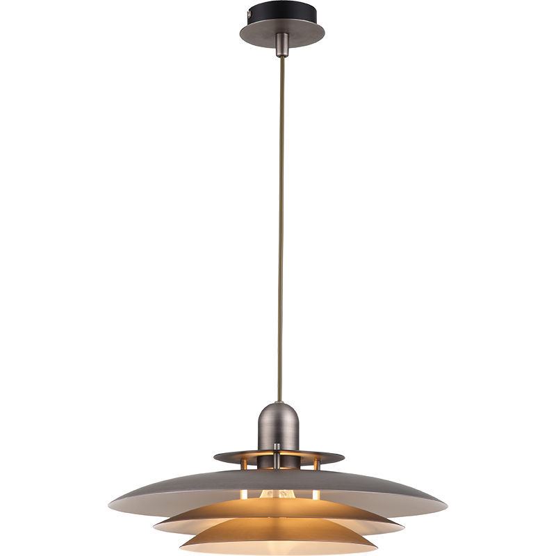 Nordic Round Light Lustre Attrayant Louvre Pendentif Lumière Hauteur Réglable Étain E27