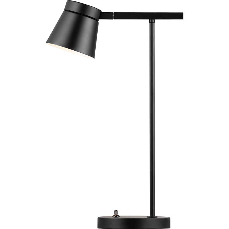 Lampe d'étude noire entièrement mate avec douille d'ampoule G9 et gradateur