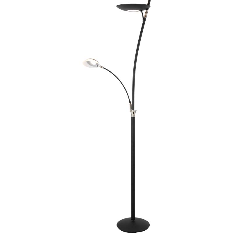 Design élégant Lampadaire Creative Lampadaire Sable Noir avec Twin Stepless Dim