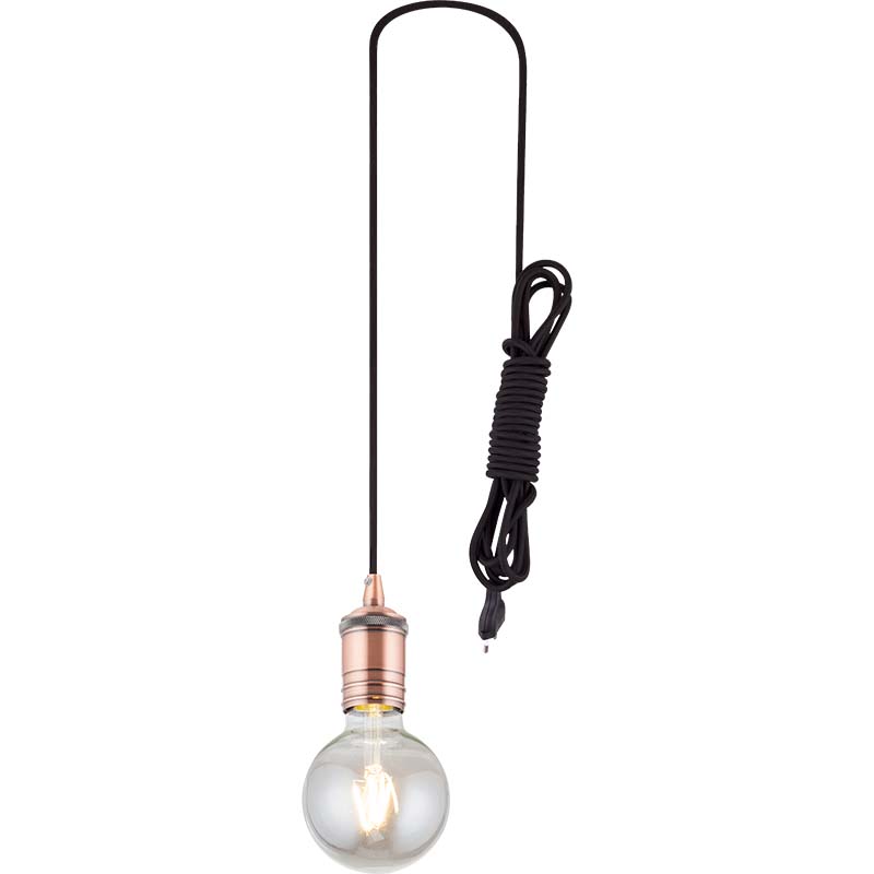 Suspension simple pendentif fenêtre réglable bronze abat-jour douille E27