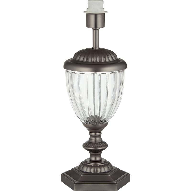 Lampe de table en verre classique en argent et cristal frais design en étain E27