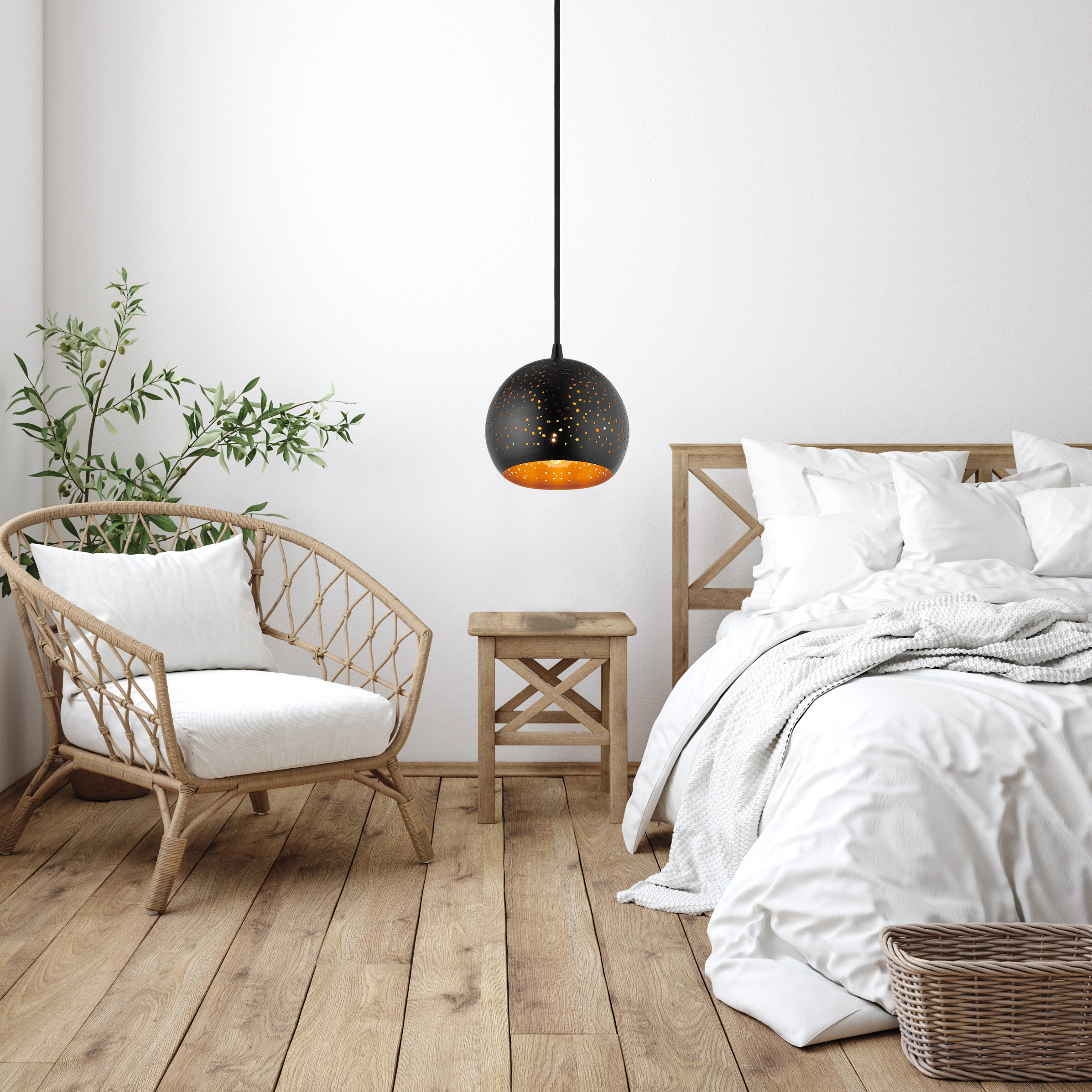 Élégante et belle lampe moderne au design de suspension en étoile, idéale pour les installations de fenêtre avec douille E14