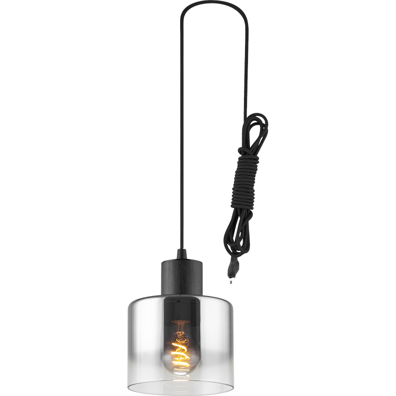 Modren Simple Lumière Lustre Attrayant Gradient Fumée Verre Suspension Réglable E27 Dim