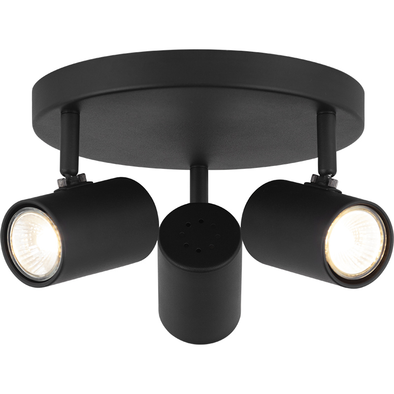 Élevez votre espace avec le plafonnier de style nordique moderne : simple et décoratif - 3 lumières, noir sable - GU10