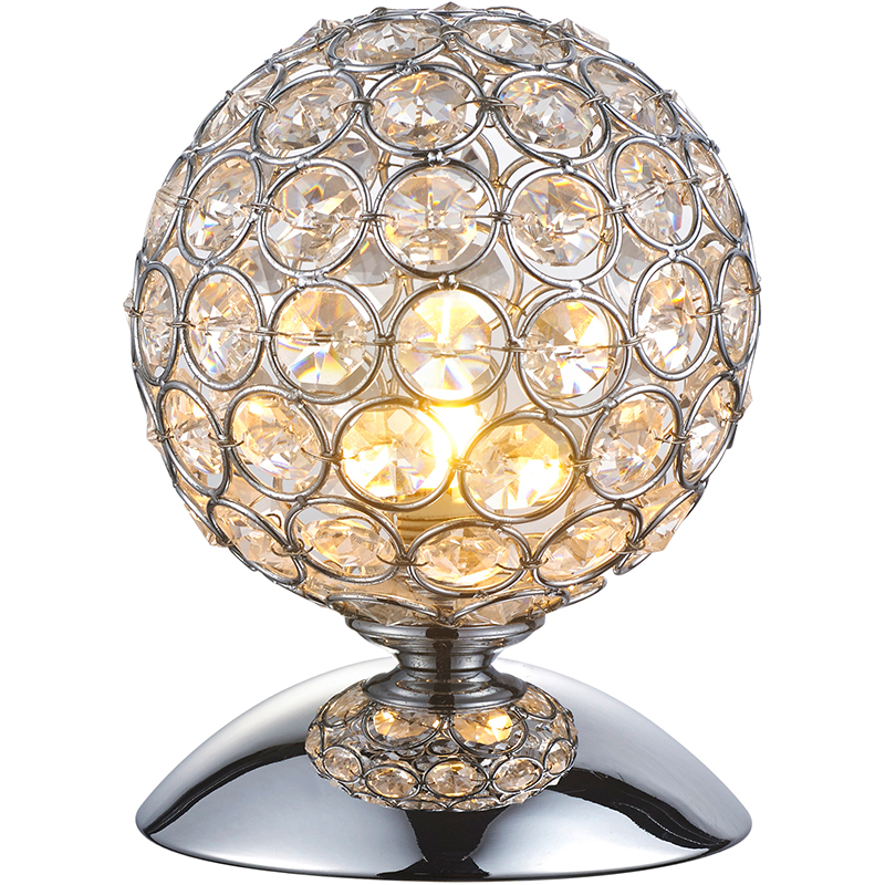 Mini lampe de table en cristal décor boule de chevet lampe de bureau Chrome G9