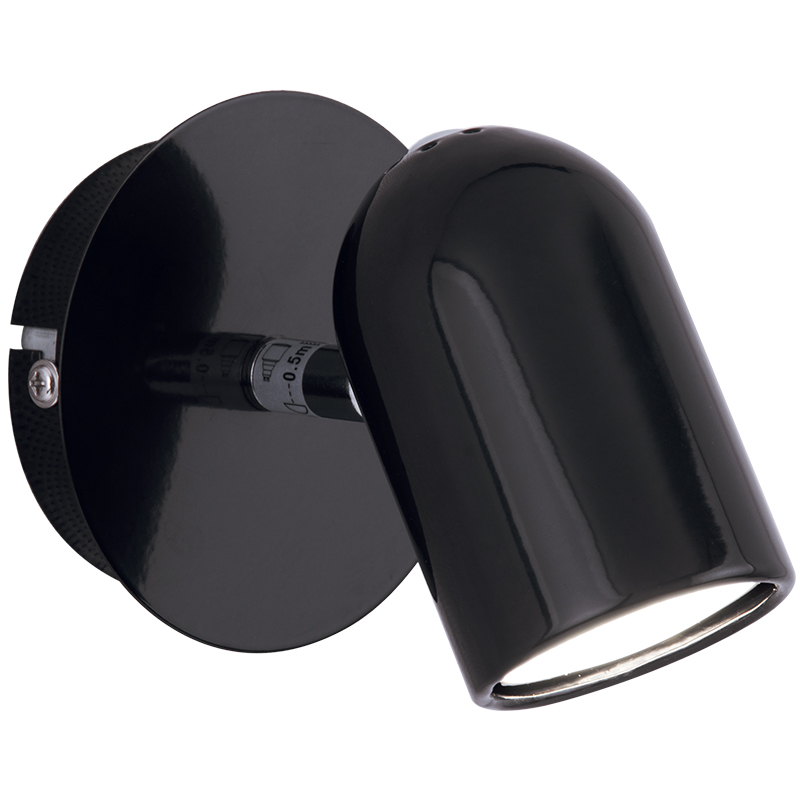 Lampe de mur de tache rotative d'ajustement d'intérieur moderne de LED noir brillant GU10