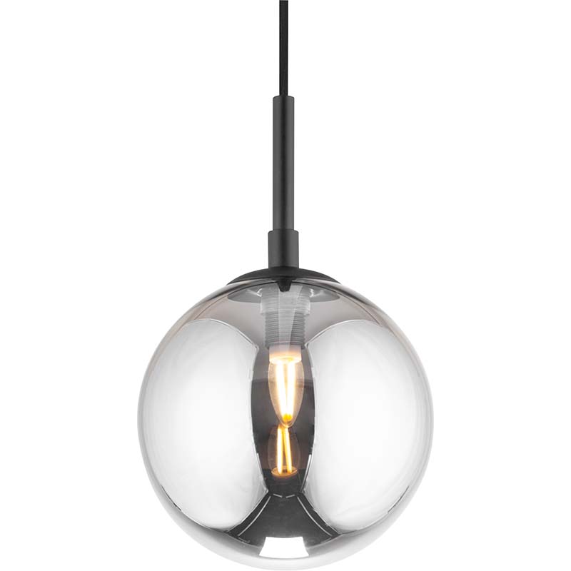 Lampe à suspension simple et attrayante pour fenêtre - Verre fumé Dia.15 G9